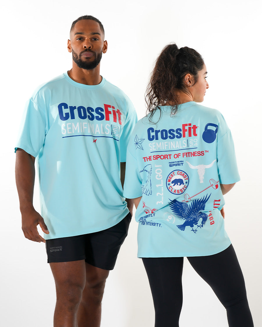 CrossFit® Smurf Patchwork - WEST COAST CLASSIC T-shirt oversize unisexe