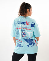 CrossFit® Smurf Patchwork  - WEST COAST CLASSIC Unisex overSized T-shirt