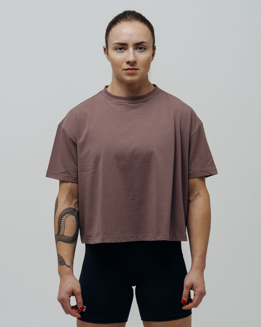 Women's Basic Oversized T-shirt - Brown