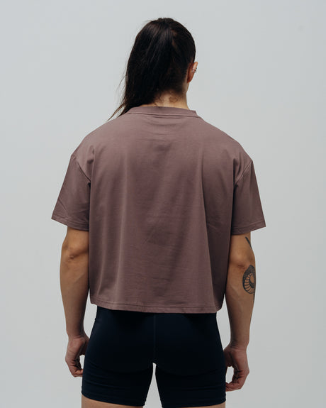 Women's Basic Oversized T-shirt - Brown