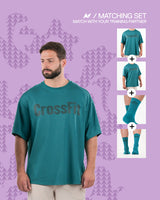 Matching set men - oversized T-shirts Emerald