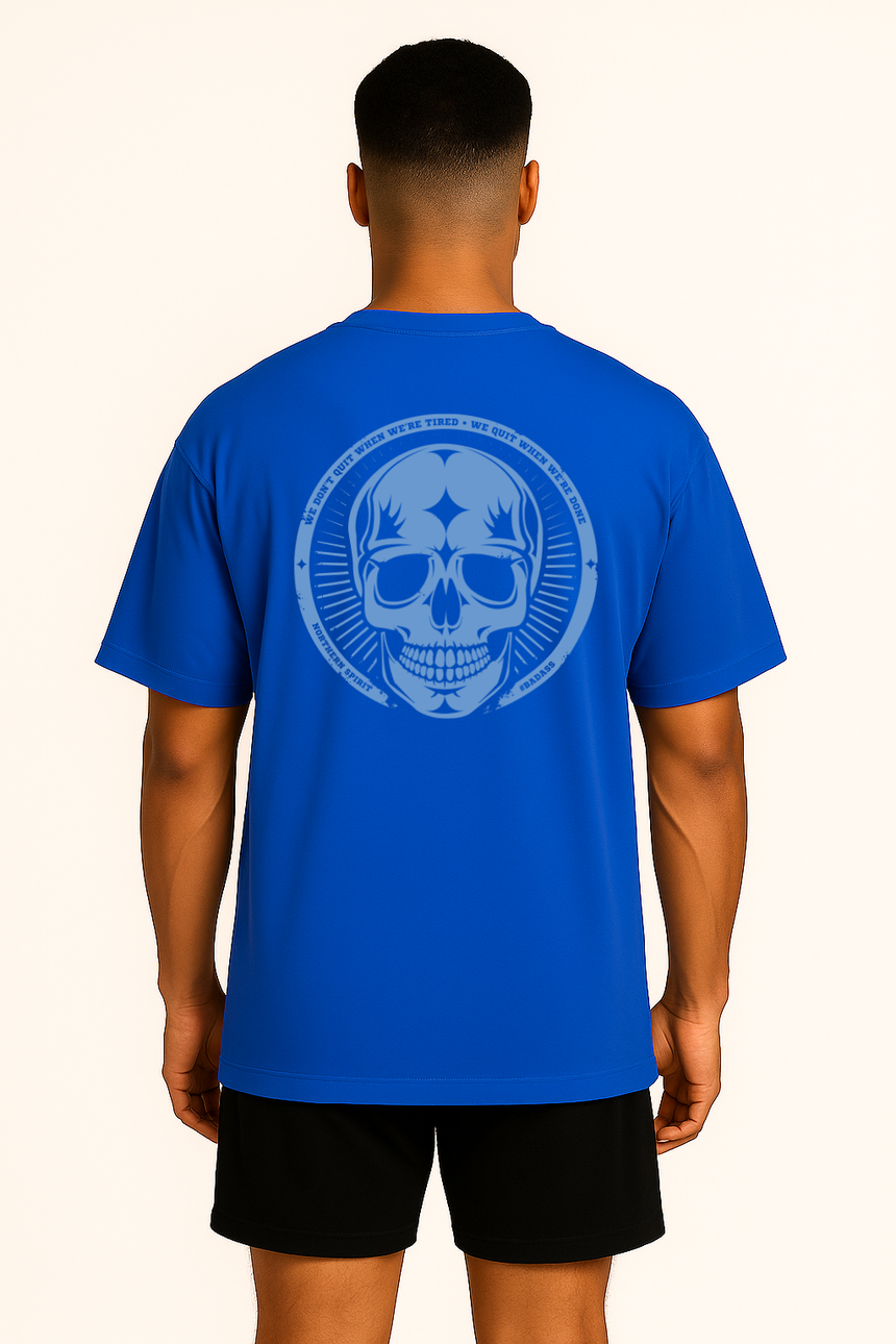 Unisex Skull Oversized T-shirt - Blue