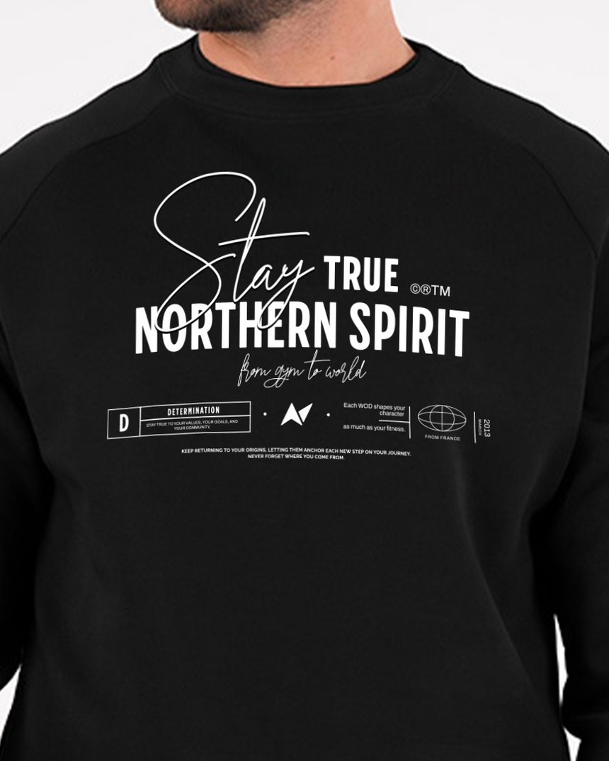 Unisex Stay True Oversized Sweatshirt - Black