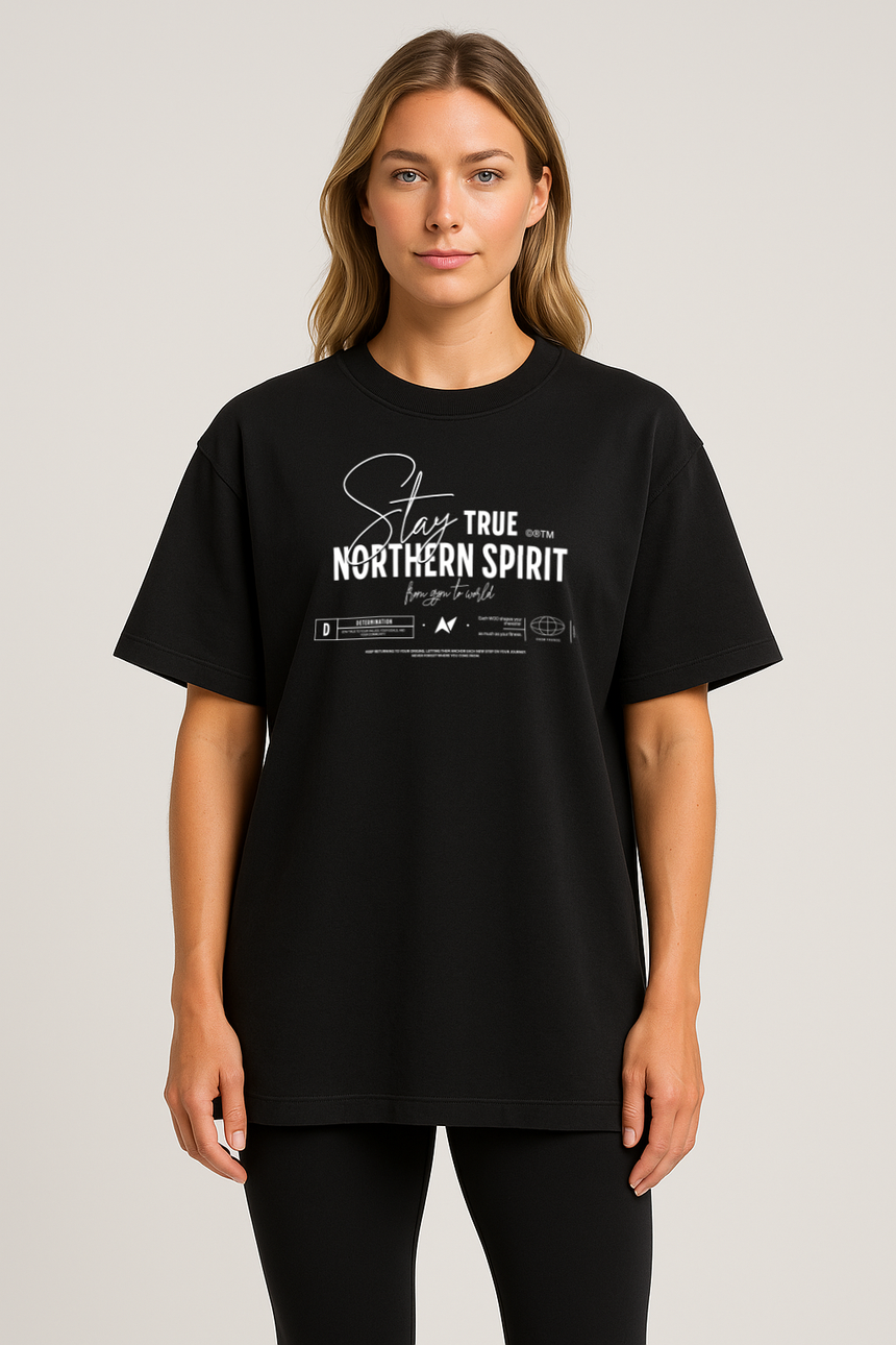 Unisex Stay True Oversized T-shirt - Black