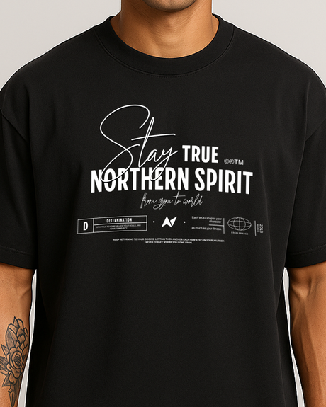 Unisex Stay True Oversized T-shirt - Black