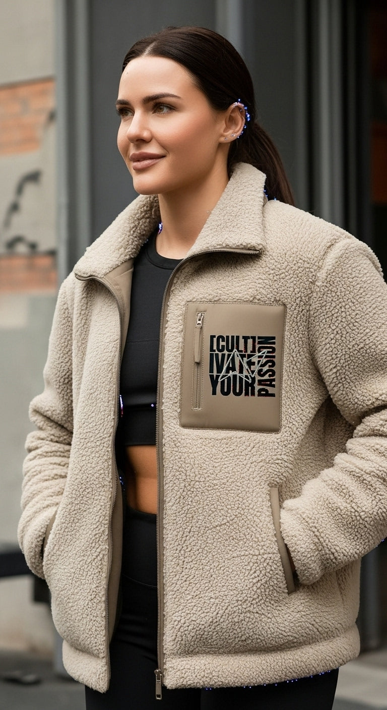 Unisex [Cult]ivate Sherpa Jacket - Beige