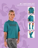 Matching set Women - oversized T-shirts Emerald